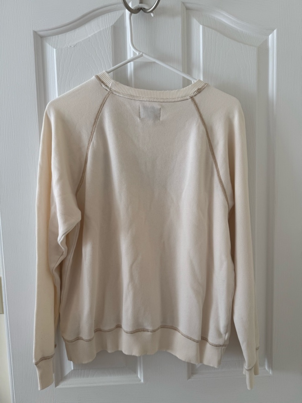 American Eagle Outfitters Cream Textured Crewneck Sweatshirt - Picture 4 of 4